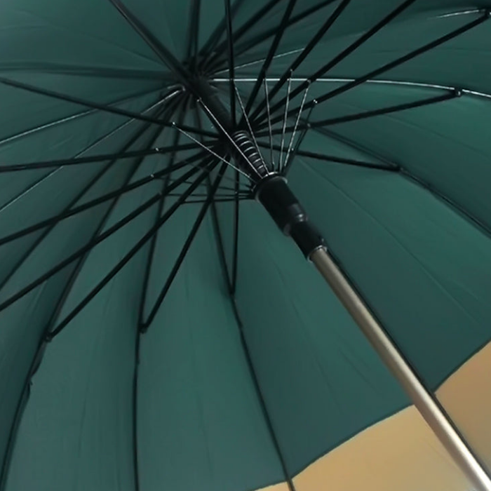Dark Green with Brown Border Large Canopy Size Umbrella for Adults
