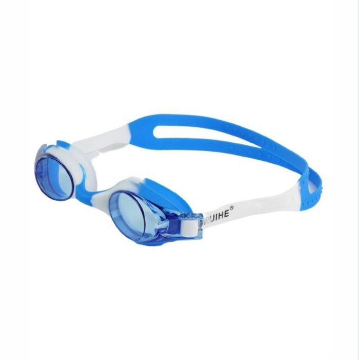Tie Dye White with Blue Anti-Fog UV Protection Leakproof Design Swim Goggles for Kids, 1Year - 4Years