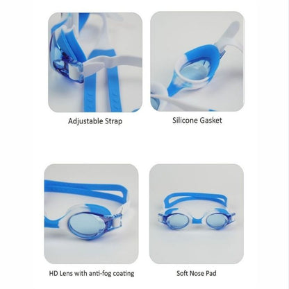 Tie Dye White with Blue Anti-Fog UV Protection Leakproof Design Swim Goggles for Kids, 1Year - 4Years