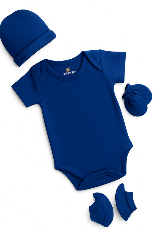 Complete newborn set (Includes 1 romper, booties, mittens, and hat)