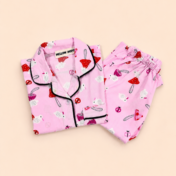 Pink Mushroom Night Suit