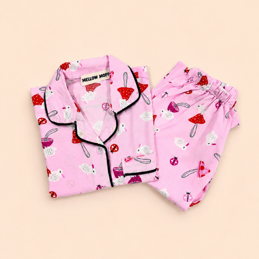 Pink Mushroom Night Suit