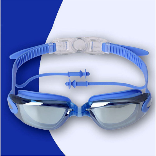 All Blue Eyelid Style Anti-Fog UV Protection Leakproof design Swim Goggles for Kids 10Years and above