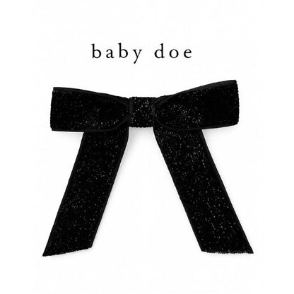 Black Glitter Bow Clip