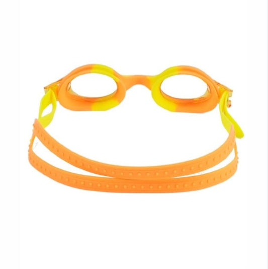 Tie Dye Yellow Blend with Orange Anti-Fog UV Protection Leakproof Design Swim Goggles for Kids, 1Year - 4Years