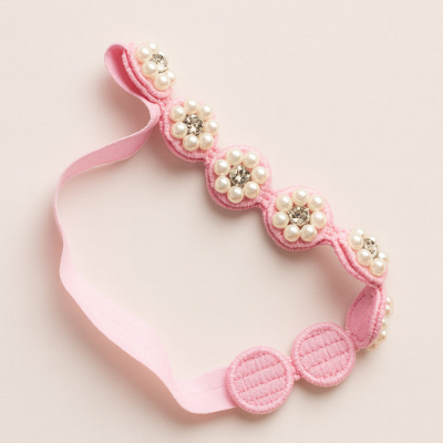 Choko Blush Blossom Pearl Headband – Pink