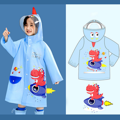 Dino Hit Space Raincoat for Kids