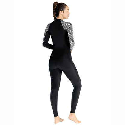 Full Length Black & White Sleeves Printed Teens and Adults Swimwear In Upf 50+ Fabric