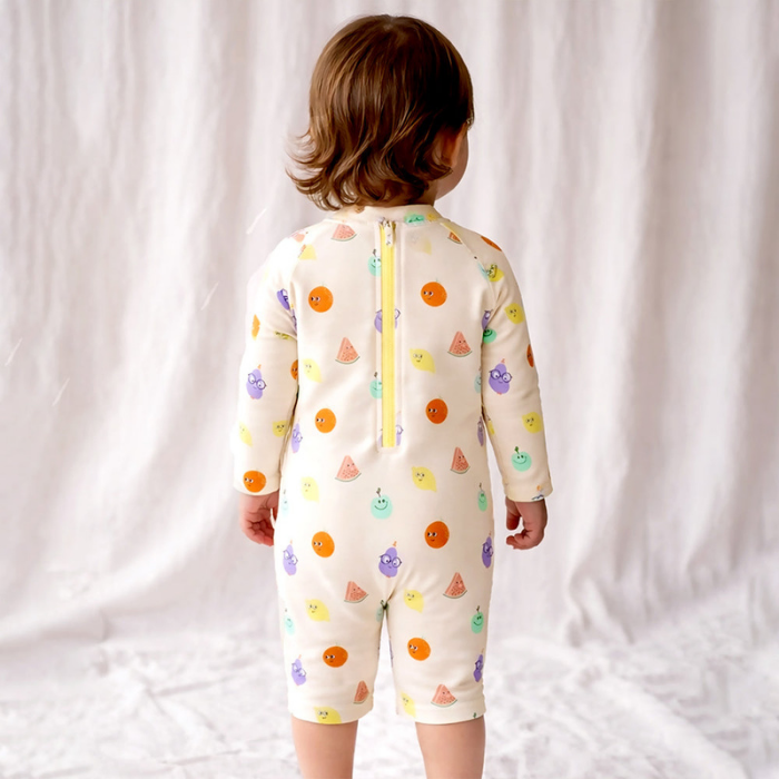 Beige Fruit Emoji, Toddlers & Kids Swimwear with matching Hat, Free Wash Bag & Free Swim Detergent