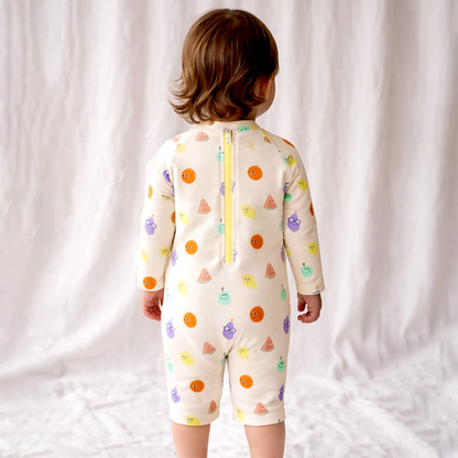 Beige Fruit Emoji, Toddlers & Kids Swimwear with matching Hat, Free Wash Bag & Free Swim Detergent