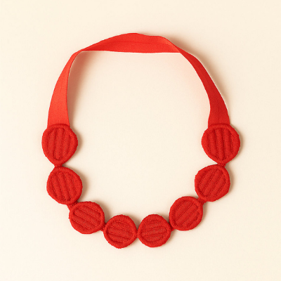 Choko Ruby Blossom Pearl Headband – Red