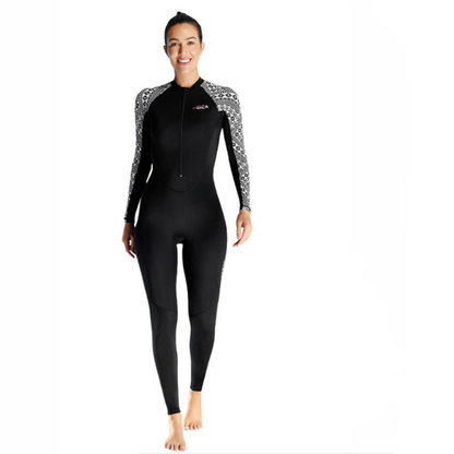 Full Length Black & White Sleeves Printed Teens and Adults Swimwear In Upf 50+ Fabric