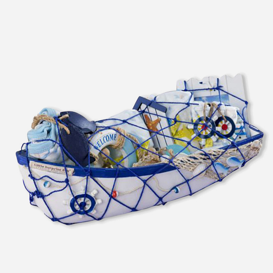 23 pcs Nautical Big Wooden Boat, Gift hamper for a newborn baby, Giftset for a baby, 0-12 months