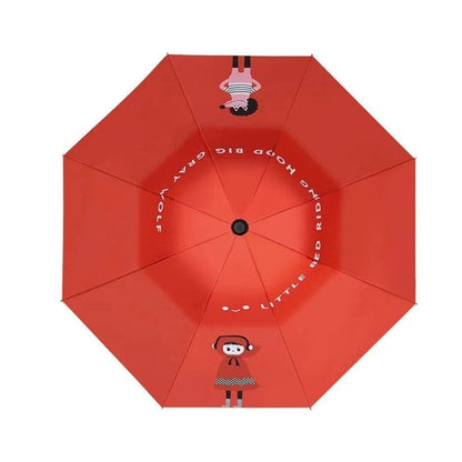 Red Riding Hood theme, Unique Mexican Hat Style Kids Umbrella, 5-12 years, Red