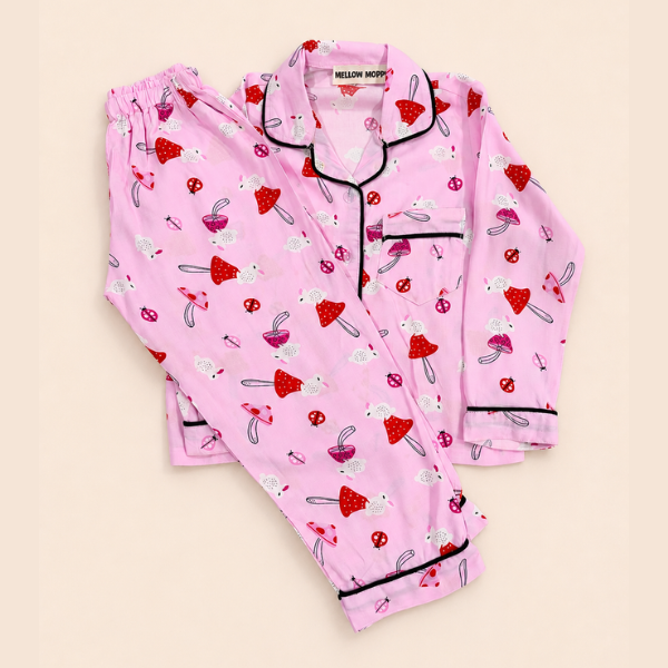 Pink Mushroom Night Suit