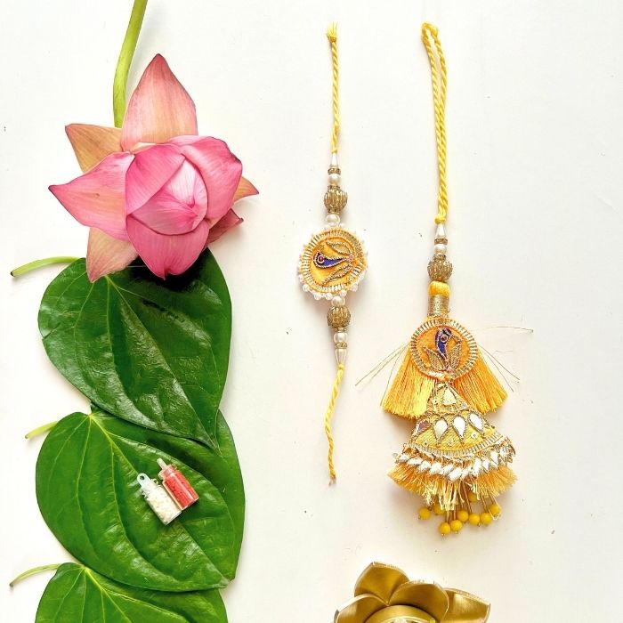 Anmol Gota Patti Rakhi and Lumba Set