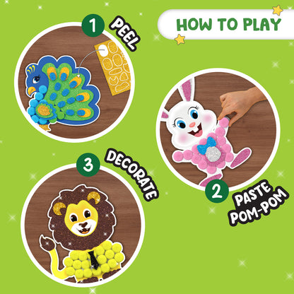 Smartivity POM POM MAGNET CRAFTS - Adorable Animals STEM Toy for Kids 4+