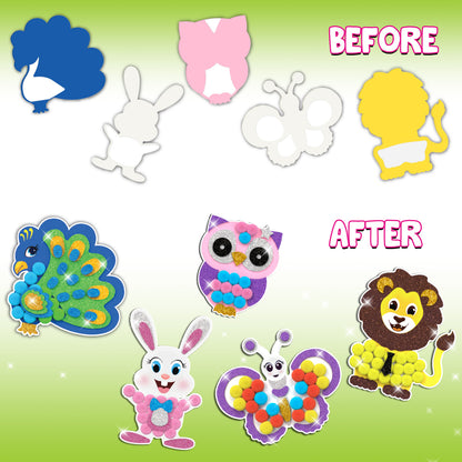 Smartivity POM POM MAGNET CRAFTS - Adorable Animals STEM Toy for Kids 4+