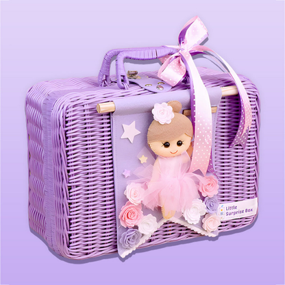 23 pcs Fairy Bow Newborn Baby Girl Gift Box set, All Season Wear Hamper with luxury designed Storage Cane Basket (0-12 months)