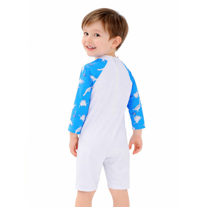 Blue Daddy Dino, Toddlers & Kids Swimwear with matching Hat, Free Wash Bag & Free Swim Detergent