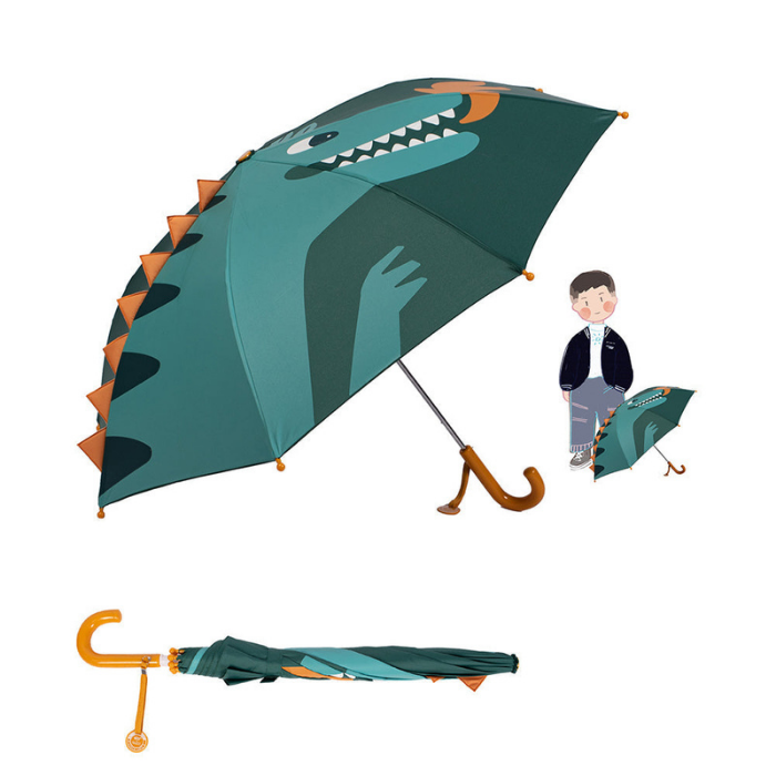 Fire Dino Big Face Umbrella for Kids, 5Years-10Years