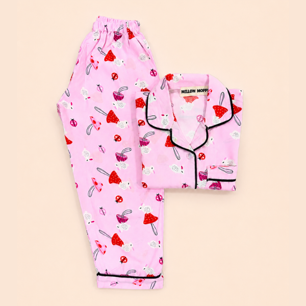 Pink Mushroom Night Suit