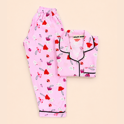Pink Mushroom Night Suit