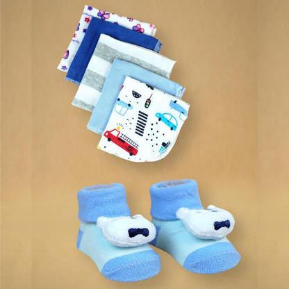 16 pcs Blue Whale Newborn Hamper/Gift Box for Baby, 0-6 months