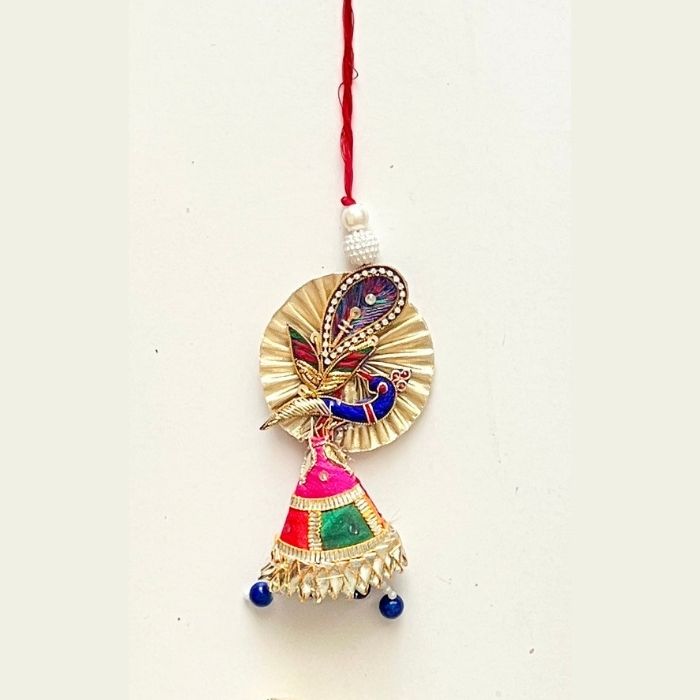 Mayuri Gota Patti Rakhi and Lumba Set