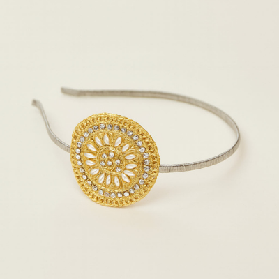 Choko Pearl Stone Motif Hairband for Girls Elegant Traditional Festive Wear Style