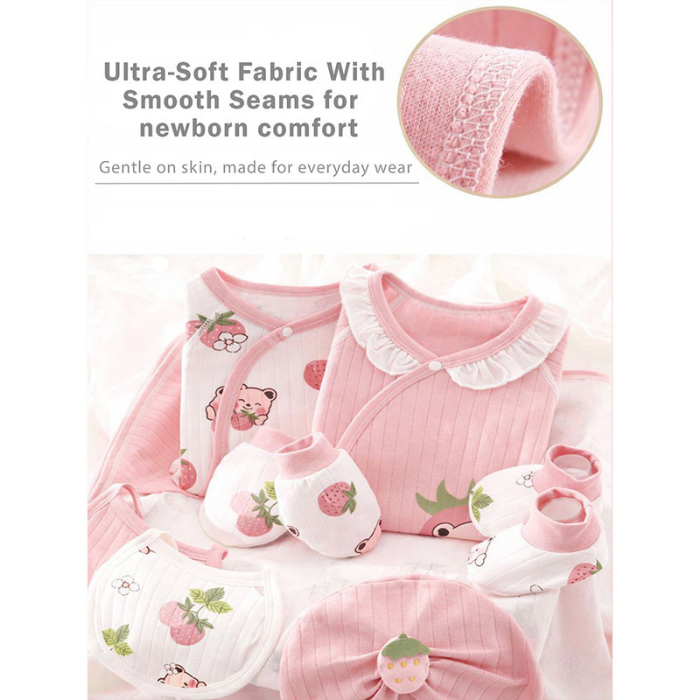 20 pcs Pinkberry Ted Newborn Baby Girl Gift Box, All Season Wear Hamper, (0-12 months)