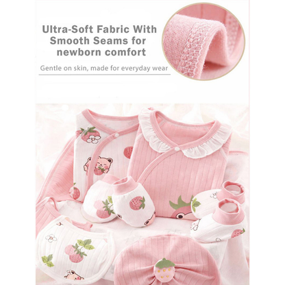 20 pcs Pinkberry Ted Newborn Baby Girl Gift Box, All Season Wear Hamper, (0-12 months)