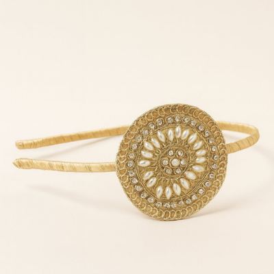 Choko Pearl Stone Motif Hairband for Girls Traditional Festive Ethnic Wear Style