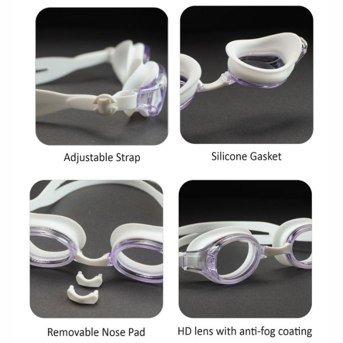 Purple Transparent Anti-Fog UV Protection Leakproof design Swim Goggles for Kids 4Years - 10 years