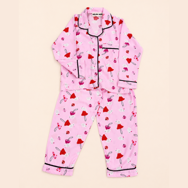 Pink Mushroom Night Suit