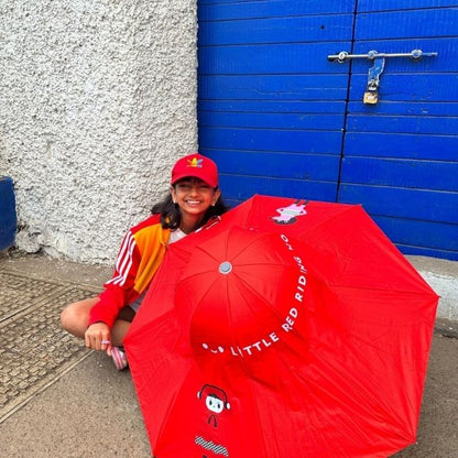 Red Riding Hood theme, Unique Mexican Hat Style Kids Umbrella, 5-12 years, Red