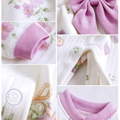 23pcs Purple Bow Newborn Baby Girl Gift Box, All Season Wear Hamper with Suitcase, (0-12 months)