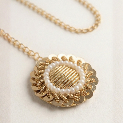 Choko Girls Set of 2 Gold & Silver Gota Patti Pearl Border Maang Tikka