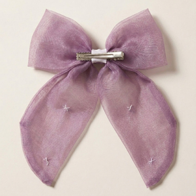 Choko Lavender Pearl Bow Hair Clip