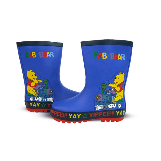 Happy Yay Bear Rubber Rain Gumboots for Toddlers & Kids