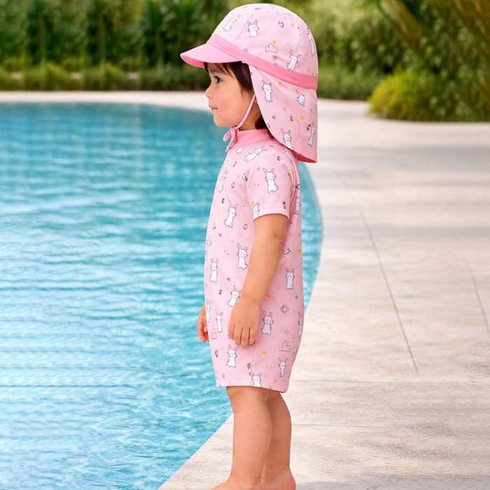 Cloud Rabbit,Toddlers & Kids Swimwear with long Cap Free Wash Bag & Free Swim Detergent
