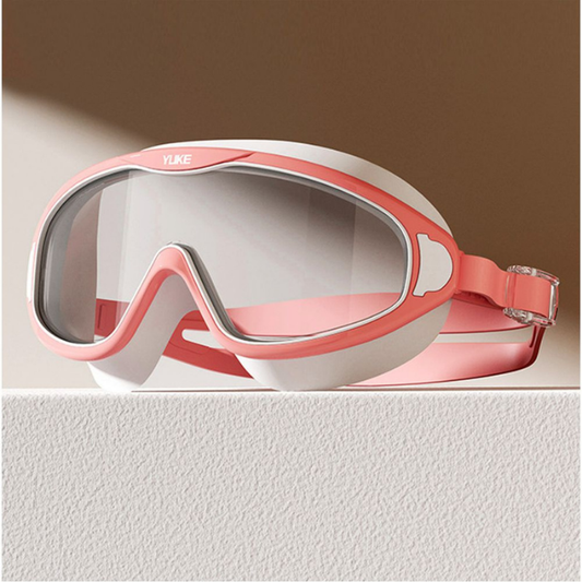 Pink with White Button style Anti-Fog UV Protection Leakproof design Swim Goggles for Adults