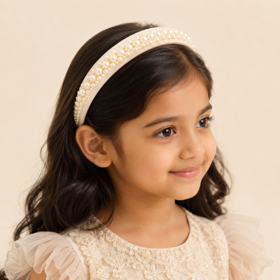 Choko Queen's Glory Pearl Embellished Hairband – beige