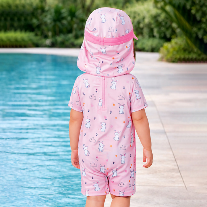 Cloud Rabbit,Toddlers & Kids Swimwear with long Cap Free Wash Bag & Free Swim Detergent
