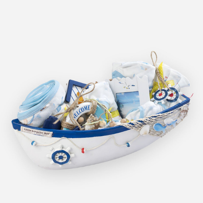 23 pcs Nautical Big Wooden Boat, Gift hamper for a newborn baby, Giftset for a baby, 0-12 months