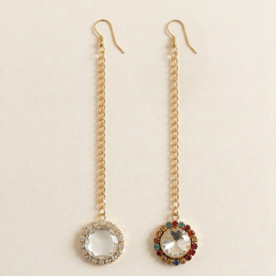 Choko Girls Set of 2 Multicolor Round Crystal Stone Maang Tikka