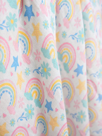 Rainbow Bliss Premium Bamboo Muslin Swaddle