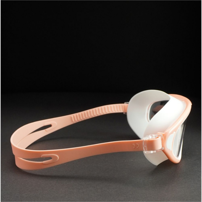 Pink with White Button style Anti-Fog UV Protection Leakproof design Swim Goggles for Adults