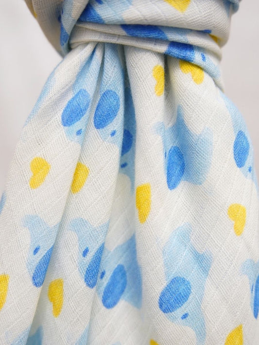 Elephant Dreams: Premium Bamboo Muslin Swaddle