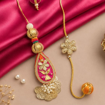 Rimjhim Gota Patti Rakhi and Lumba Set